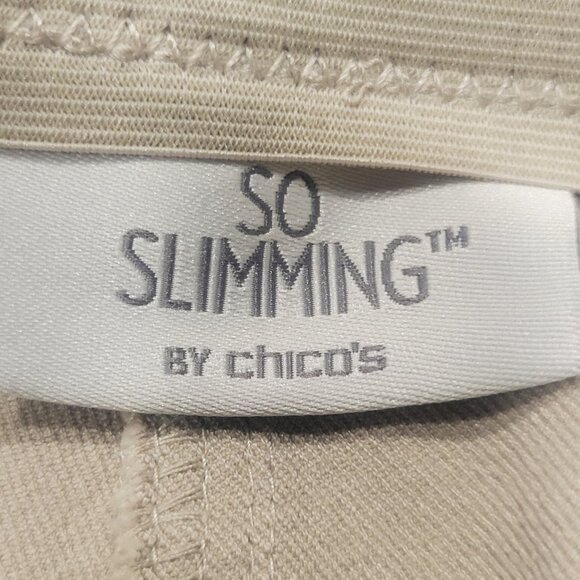 Chico's So Slimming Lt. Beige Ankle Pants Tummy Control - Size 1 (fits size 8) - Picture 10 of 12